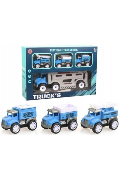 OEM Set Masinute Politie cu Propulsie, 4 Pieces, Merkpol, 3+ Ani