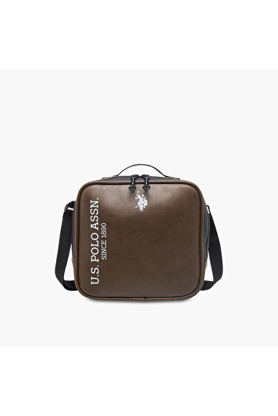 U.S. Polo Assn. US Polo ASSN. Logo Print Lunch Bag with Zip Closure