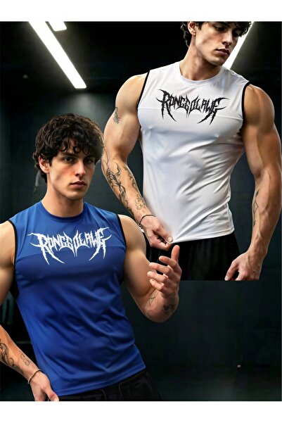 kalawear Men's 2Pcs Fit Gym Fitness Breathable Technical Quick Dry Slim Fit A...
