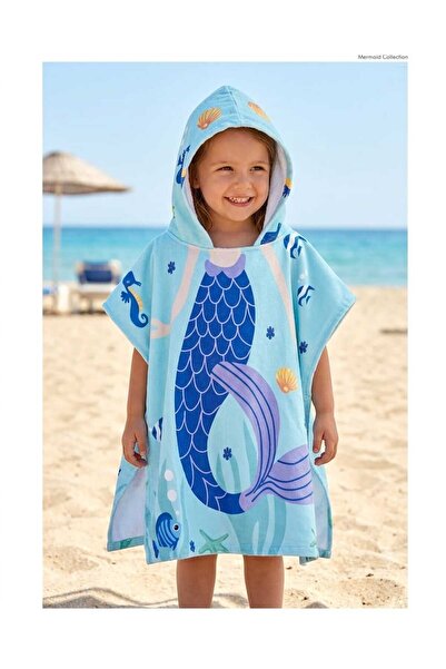 Buude Kids Pamuklu Baskılı Panço 3-4 Yaş
