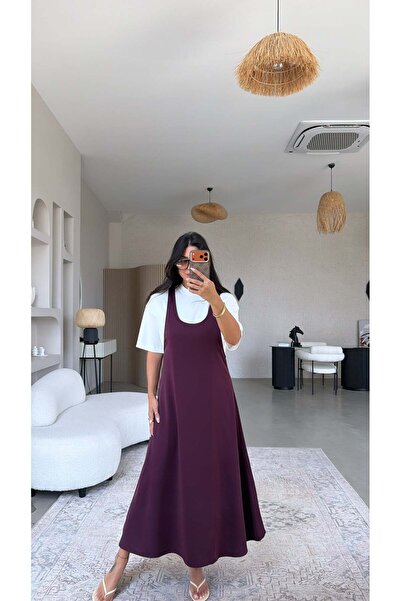 Buket Teke Mürdüm Twst Original Dress Tshirt Set