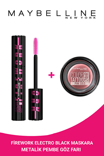 Maybelline New York Lash Sensational Maskara ve Metalik Pembe Göz Farı