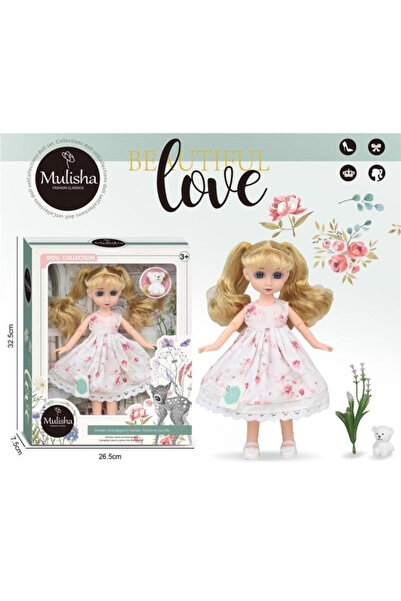 OEM Papusa moda Merkpol Mulisha 30cm cu urs alb multicolor