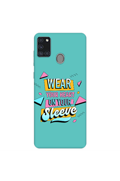Other Samsung A21S Wear Your Heart Turquoise Colored Silicone TPU Θήκη