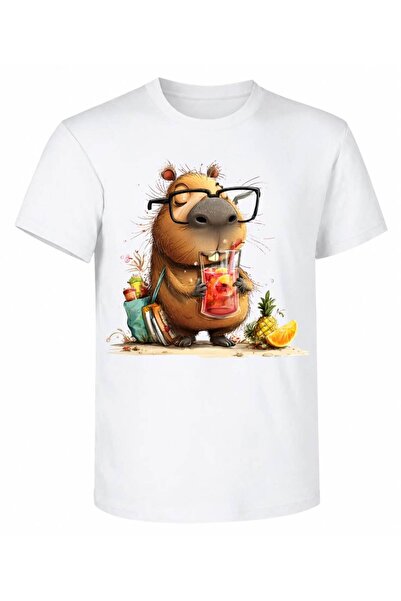 ROLY Unisex Cotton Capybara Print T-Shirt