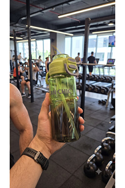Duffa Çift Fonksiyon Kapaklı Sporcu Su Matarası Fitness Su Matarası Gym Matar...