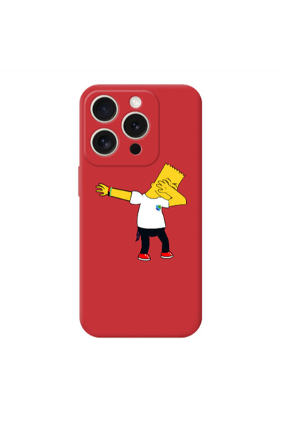 Other Apple iPhone 15 Pro Simpsons2 Red Colored Silicone TPU Θήκη