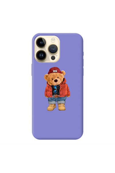 Other Apple iPhone 13 Pro Max Bear in a hat Purple Colored Silicone TPU Θήκη