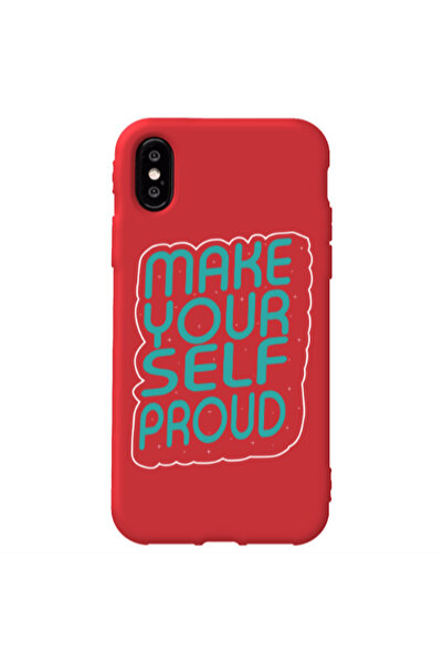 Other Apple iPhone Xs Make Your Self Proud Red Colored Silicone TPU Θήκη