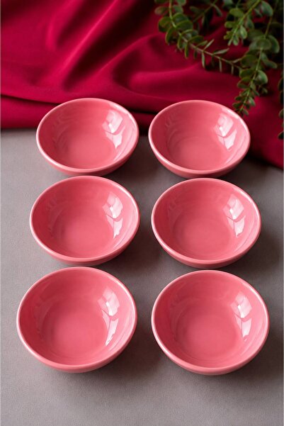 Yiğit Seramik Züccaciye Pink Solid Color 6-Piece Jam Bowl/ Presentation Bowl ...