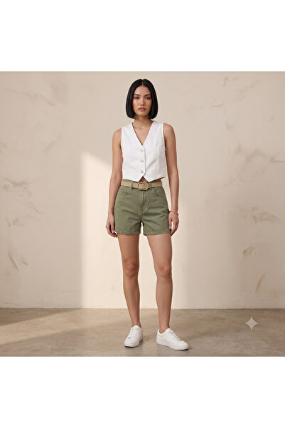 MUG collection Women's Denim Shorts with Belt