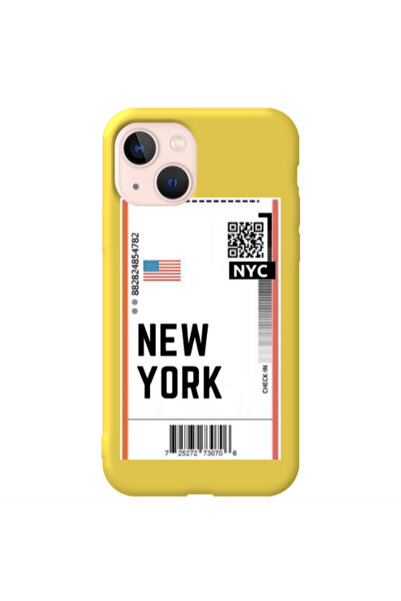 Other Apple iPhone 13 New York NYC Yellow Colored Silicone TPU Θήκη