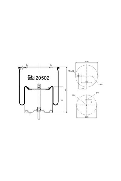 FEBI BILSTEIN Perna de Aer Spate (diametru: 226/286mm) Scania 3 4 G I P I R I...