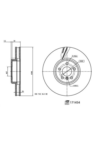FEBI BILSTEIN Set 2 Discuri Frana Fata Stanga Bmw 3 (g20 G80 G28) 3 (g21) 3 (...