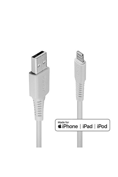 LİNDY LY-31325 Cablu USB A 2.0 la Lightning 0.5m Alb
