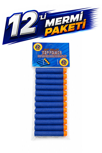 FunkyCraft 12’li Yumuşak Sünger Yedek Mermi Paketi Oyuncak Tabanca İçin Köpük...