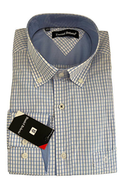 OEM Men's long-sleeved shirt, white with Striped , size 39-40, Cotton- Polyes...