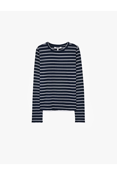 Koton Slim Fit Crew Neck Long Sleeve Striped T-Shirt