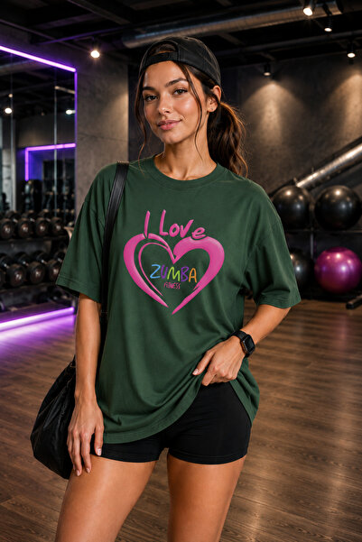 FECCY Premium Zumba Unisex Oversize Women's T-Shirt Men's T-Shirt Cotton Over...