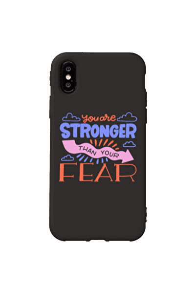Other Apple iPhone X You are Stronger Black Colored Silicone TPU Θήκη