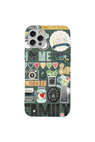 Other Apple iPhone 12 Pro Family love home Dark Green Colored Silicone TPU Θήκη