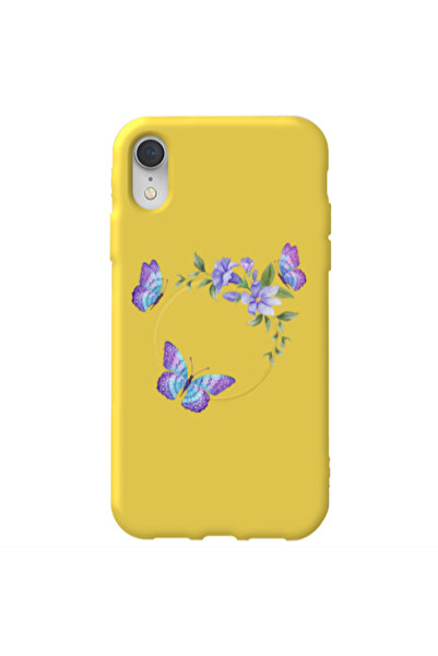 Other Apple iPhone Xr Butterfly on the ring Yellow Colored Silicone TPU Θήκη