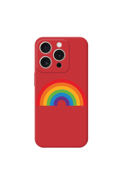 Other Apple Iphone 16 Pro Rainbow Mini Red Colored Silicone TPU Θήκη