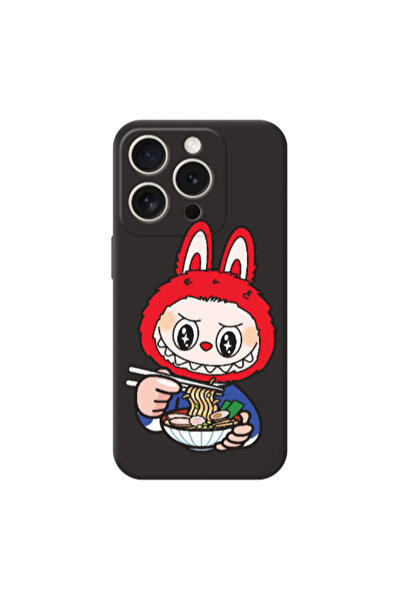 Other Apple iPhone 15 Pro Labubu 1 Black Colored Silicone TPU Θήκη