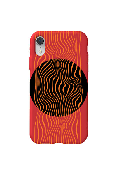 Other Apple iPhone Xr Trapezoidal lines Red Colored Silicone TPU Θήκη