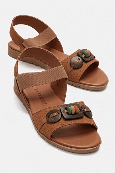 CCWAY AYAKKABI Accessories Women's Single Strap Sandals Taba