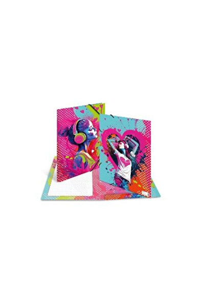 Herma Mapa A3 Music, din carton rigid, cu elastic si 3 clape, Multicolor
