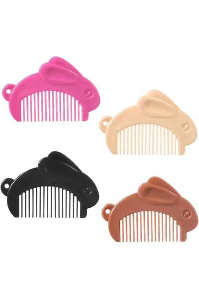 Arabest Wooden Bunny Comb,4Pcs Anti-Static Fine Tooth Comb,Adorable Rabbit De...