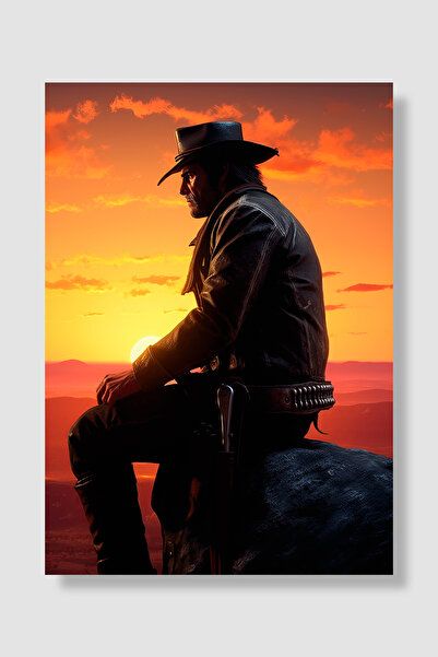 Luna Marissa Poster igre Red Dead Redemption 2, Artur sedi na stenici u sumra...
