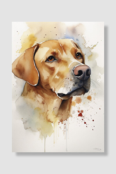 Luna Marissa Poster câine Labrador maro acuarelă portret emoționant decor de ...