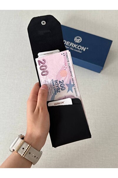 DERKON Viral Model Genuine Leather Convenient Unisex Wallet with Plenty of Ca...