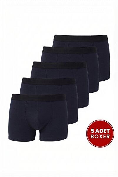 NACAR STORE Men's 5-Pack Cotton Lycra Flexible Navy Blue Boxers