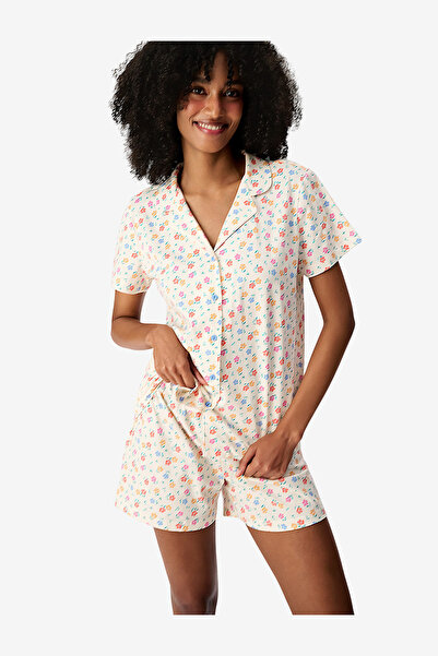 Penti Women Floral Whisper Short Sleeve Shirt Shorts Multicolour Set