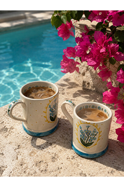 Mugtasarım Handmade and Hand-Painted Alaçatı Cup. the Cup Is 1 Piece. (Differ...