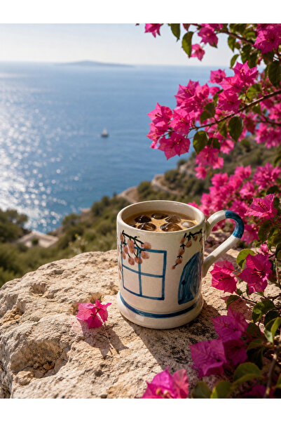 Mugtasarım Handmade and Hand-Painted Alaçatı Cup. the Cup Is 1 Piece. (Differ...