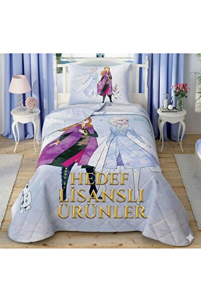 Taç Lisanslı Disney Frozen 2 Together Yatak Örtüsü Seti (%100 Pamuk) Tek Kişilik