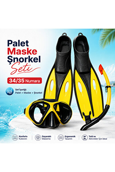 Aydemir Sea Walker Çantalı Yüzücü Paleti 34-35 / STAR DIVING Maske + Şnorkel Set