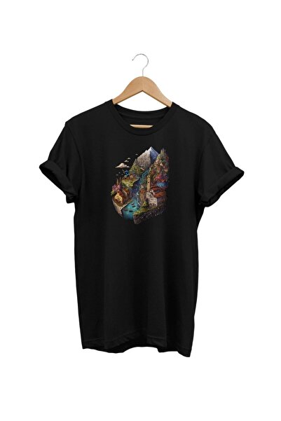 ZOKAWEAR Mountain View Štampano Crna T-shirt