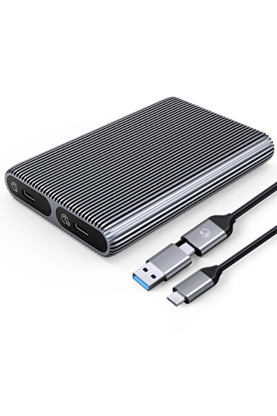 Orico AM2C3-2SN Διπλή Θήκη M.2 SSD, NVMe/SATA, USB-C, Γκρι