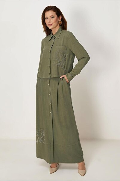 Alvina Viscose Linen Skirt Suit 46478
