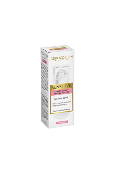 GEROCOSSEN Ser Exfoliant pentru Noapte cu 5% Acid Glicolic si Aloe Vera Sensi...