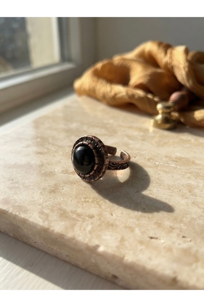 Meneva Aksesuar Onyx Natural Stone Authentic Patterned Copper Body Adjustable...