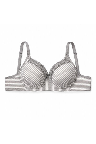 Generic Girls Padded Striped Bra with Lace Trim and Adjustable Straps | Hook ...