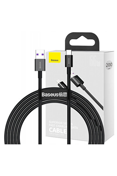 Baseus Cablu USB-C de 66W pentru telefoane, 2M, cu încărcare rapidă PD și fun...