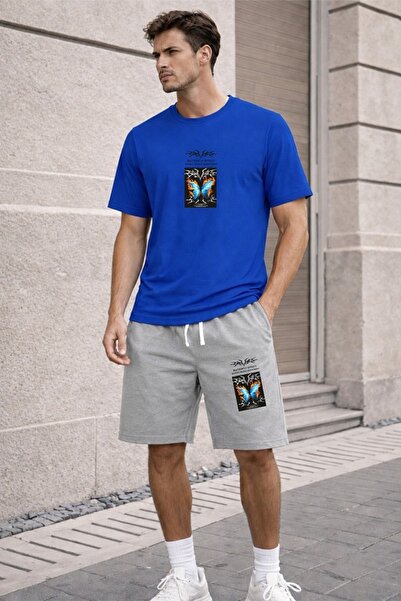 orwen life est. 2022 Unisex Oversize Printed T-Shirt Gray Shorts 2-Piece Set ...