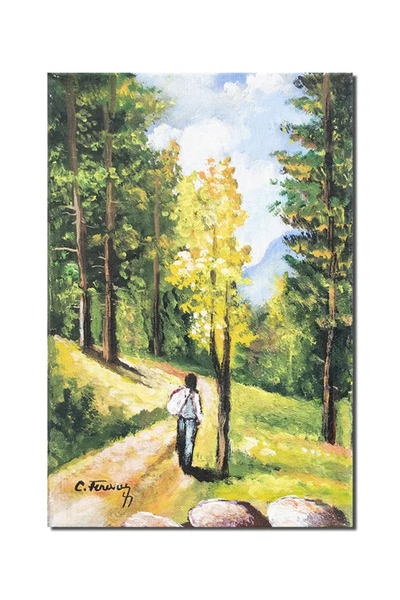 artnova Χειροποίητος πίνακας, Φυσικό τοπίο, σε ορεινές μονοπάτια, 30x20εκ. λά...